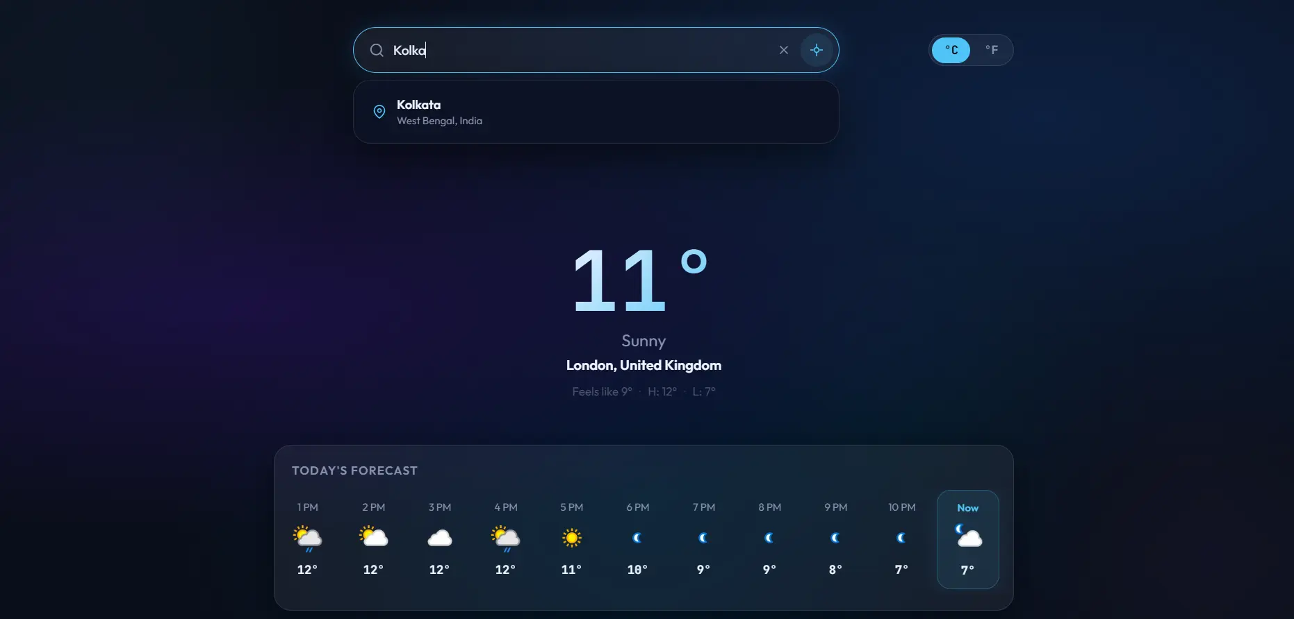 Weather App screenshot