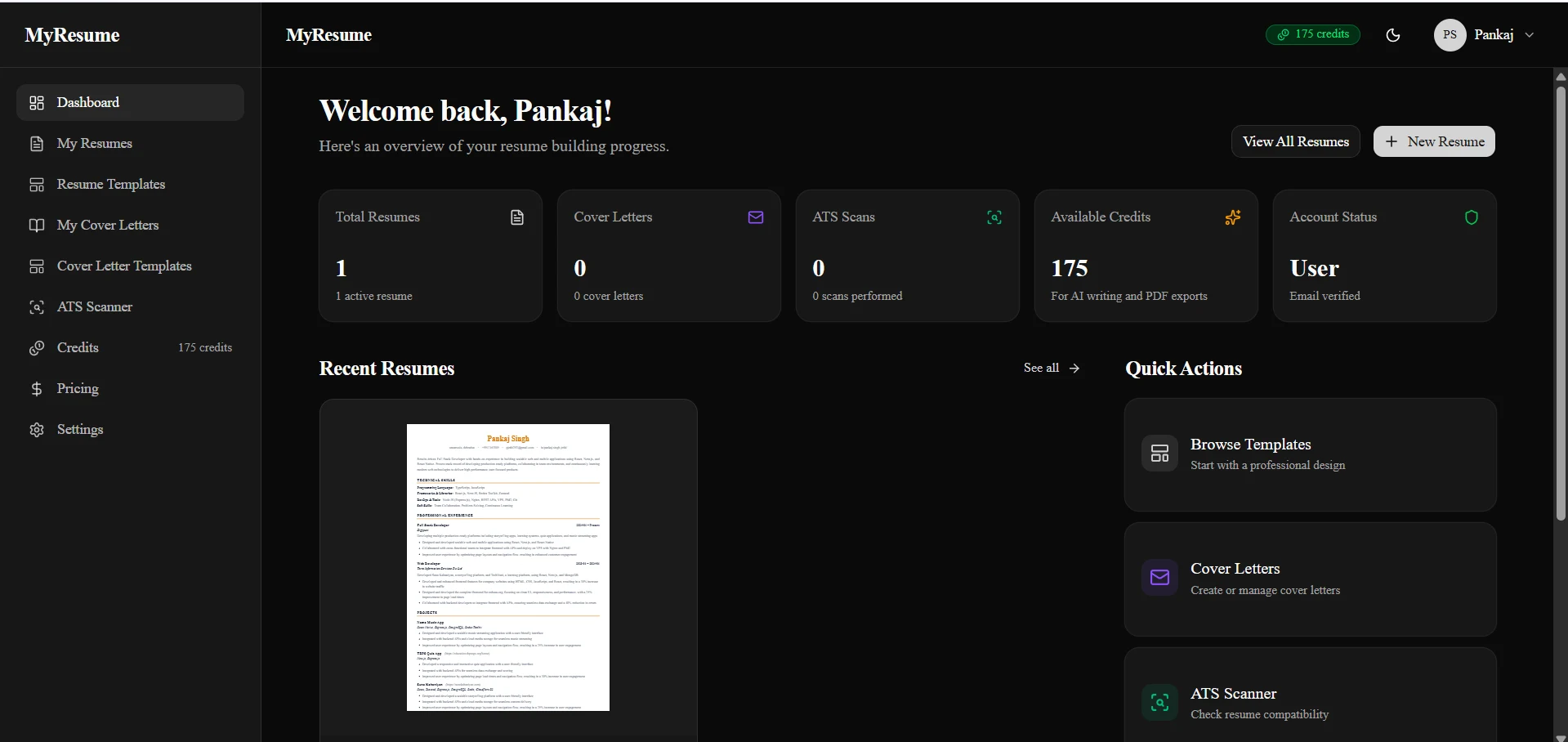 Resume AI — Smart Resume Builder screenshot 2